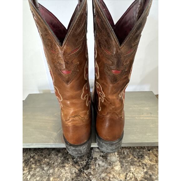 Ariat 10010937 Brown Leather Square Toe Cowboy Boots ATS . Men\'s Size 9 C EUC main image 11